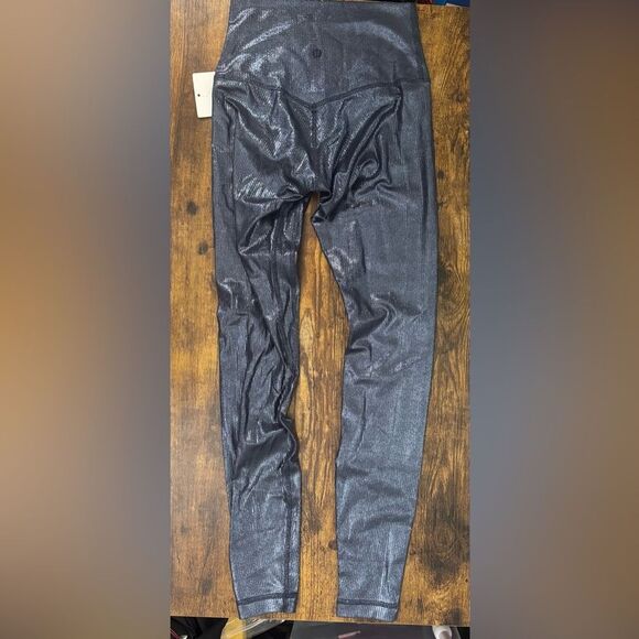 Lululemon Align High-Rise Ribbed Pant 28" Shine Black Night-Size 4 NWT - Picture 7 of 11